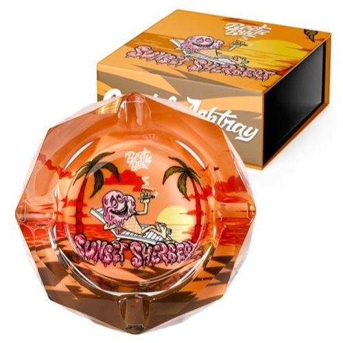 Best Buds Crystal Ashtray Sunset Sherbet, 11cm