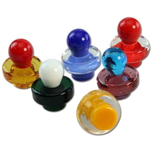 Game Piece Glass Carb Cap without Hole, Ø 25mm, 14mm