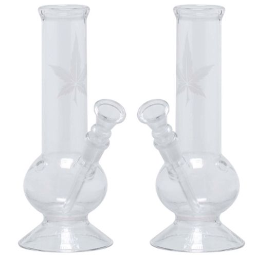 Sand Leaf Glass Bong, 21cm