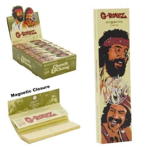 Cheech &amp; Chong Vintage Faces Organic Hemp King Size Slim + Tips