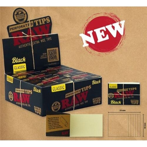 RAW Black Xtra Wide Perforated Tips