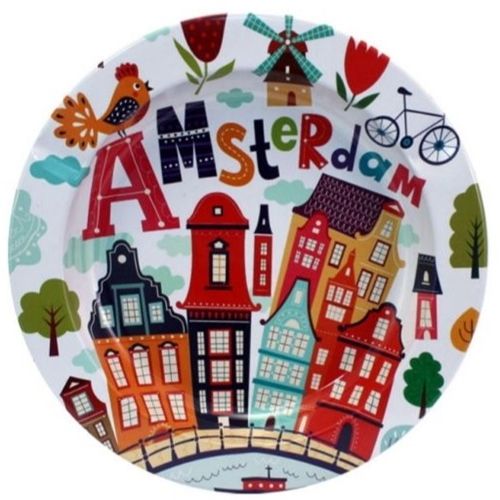 Amsterdam Metal Ashtray, 14cm, Design: Coloured Houses