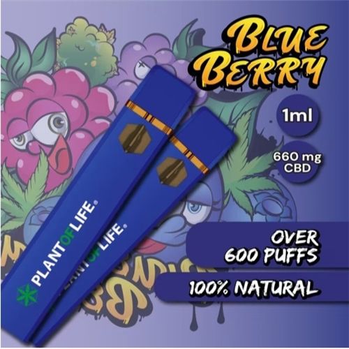 Plant of Life 66% CBD Vape, 1ml, Flavour: Blueberry