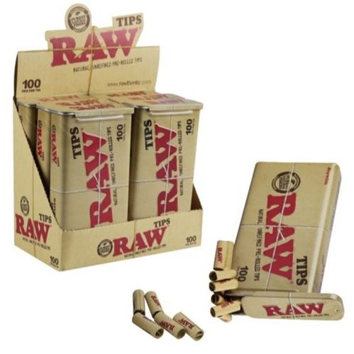 RAW Classic Pre-Rolled Tips Tin, X 100