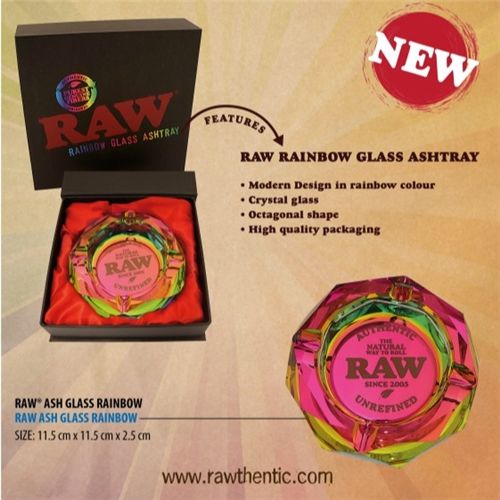 RAW Rainbow Glass Ashtray, 11.5cm