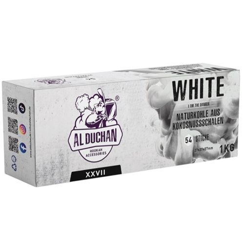 Al Duchan White Natural Coconut Charcoal 27/27/27mm, 1kg (54 pcs.)