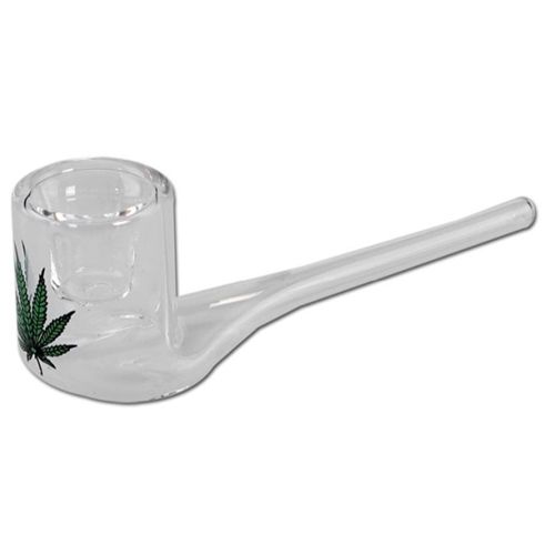 Glass Pipe Weed Leaf, 10cm