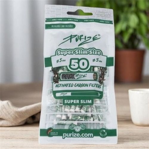 Purize Xtra Super Slim Charcoal Filters Bag, X 50