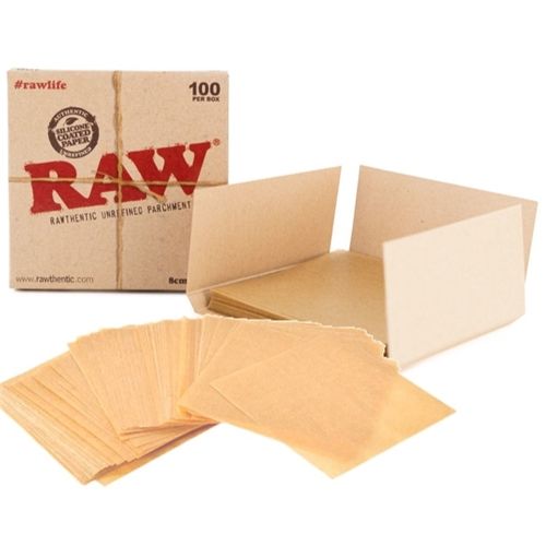 RAW Parchment Paper Square, 100 x 100mm, X 100 RAW Parchment Paper Square, 100 x 100mm, X 100
