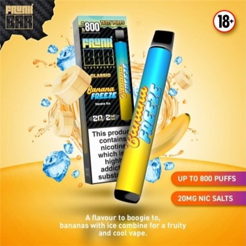 Frunk Bar Disposable Vape, 2ml, 800 puffs, Flavour: Banana Freeze