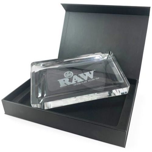 RAW Crystal Glass Rolling Tray 27.5 x 17.5cm