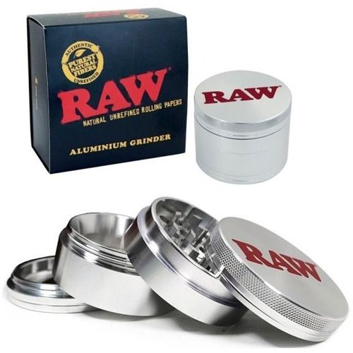 RAW Aluminium Grinder Silver - 4 Parts, 56mm