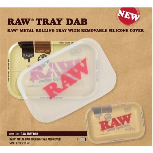 RAW Metal Dab Rolling Tray with Silicone Cover