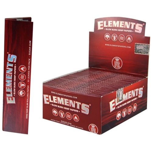 Elements Red King Size Slim Hemp Papers