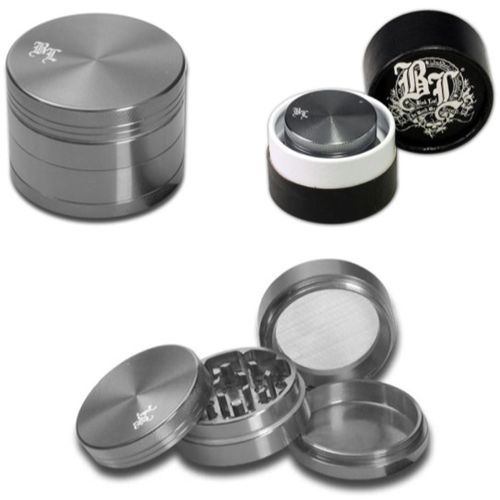 Black Leaf Aluminium Grinder Grey Gift Set - 4 Parts, 50/37mm