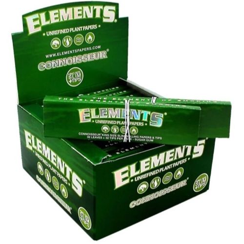 Elements Green Connoisseur King Size Slim Papers + Tips