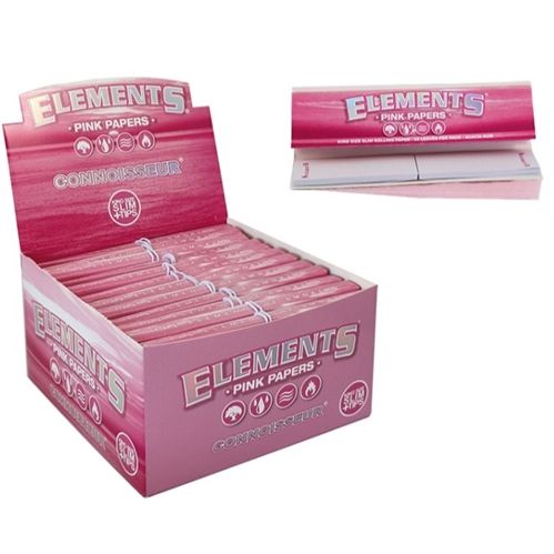 Elements Pink Connoisseur King Size Slim Papers &amp; Tips