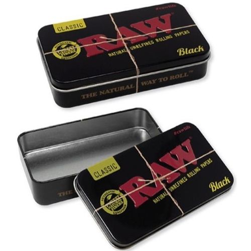RAW Black Metal Tin Case, 11.5cm