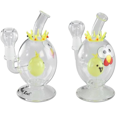 Black Leaf King Egg Oil Bong With Percolator, 16cm