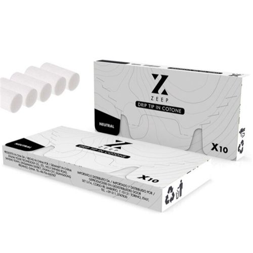 Zeep Cotton Filter Drip Tip, X 10