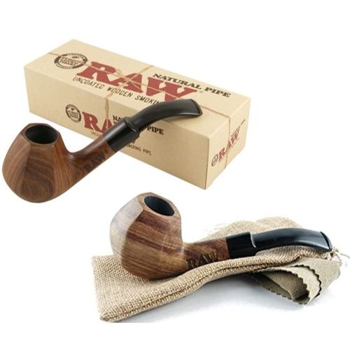 RAW Hand Carved Bubinga Natural Wood Pipe