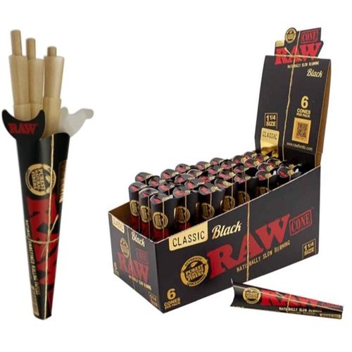 RAW Black Cones 1 1/4, X 6