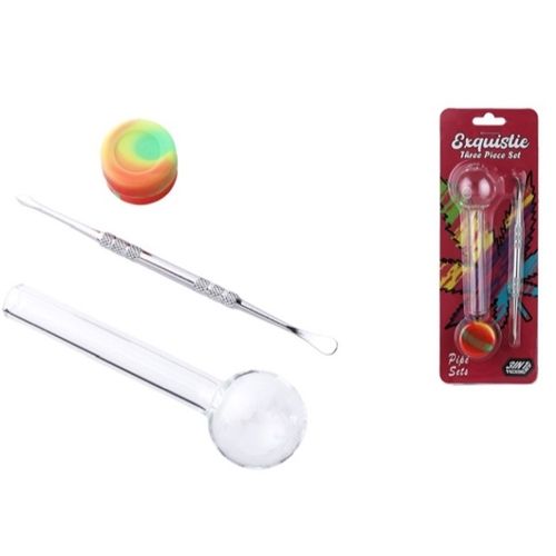Set Oil Pipe 10.5cm + Dabber + Silicone Jar
