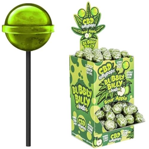 Bubbly Billy Lollipop 10mg CBD, Flavour: Sour Apple