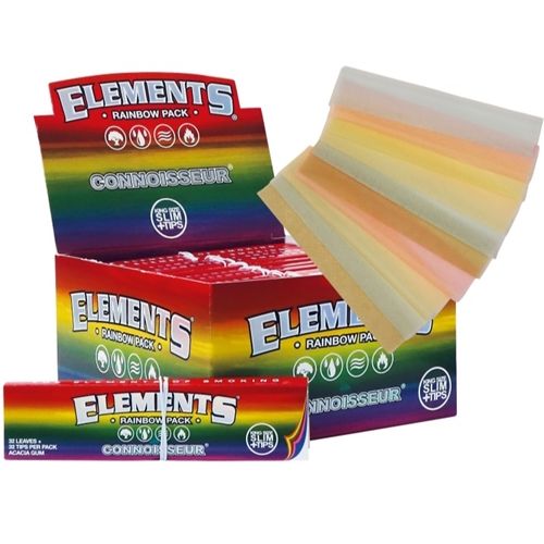 Elements Rainbow Connoisseur King Size Slim Rice Papers &amp; Tips