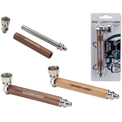 Metal &amp; Wooden Pipe, 12cm