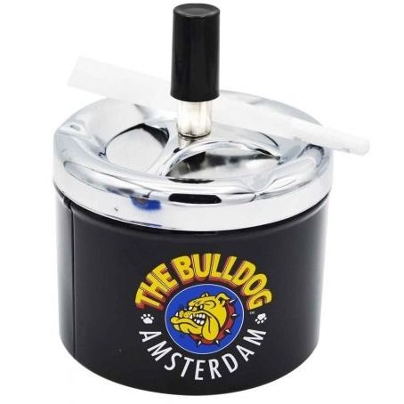 The Bulldog Spinning Ashtray Black, 9cm