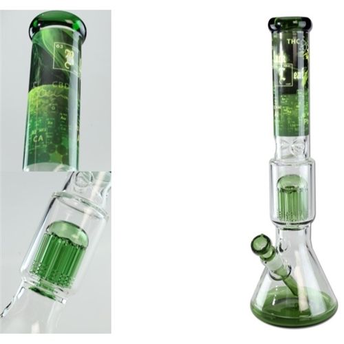 Black Leaf Flask Bong with Tree Percolator, 44cm