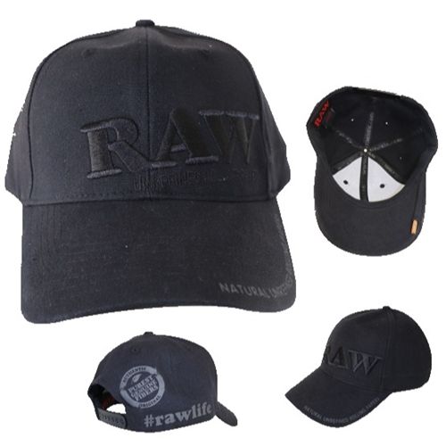 RAW Hat Black + Black Logo + Poker