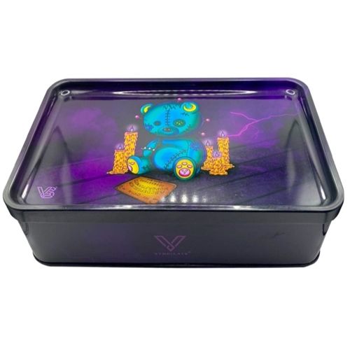 Syndicase Plus Tin Box + Rolling Tray, 21 x 13.5 x 6.4cm - Ouija Bear