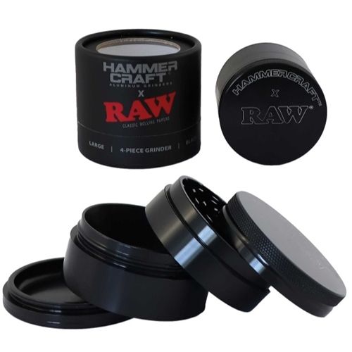 Hammercraft X RAW Alu Grinder Black - 4 Part, 61 mm