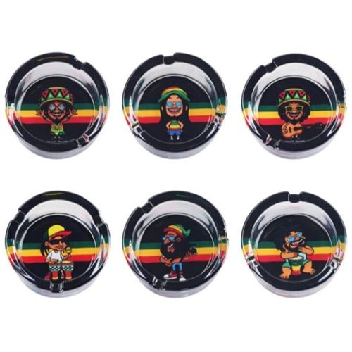Rasta Life Glass Ashtray, 85mm