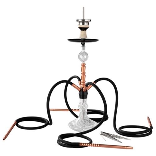 Heroes Rose-gold Glass Shisha - 4 Hoses, 70cm