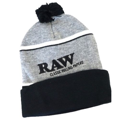 RAW X Pompom Knit Hat Black/Grey