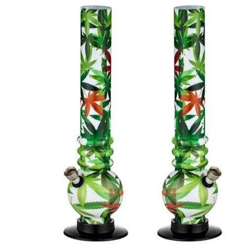Weed Leaves Acrylic Bong, 30cm