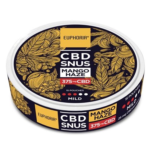 Euphoria CBD Snus 375mg (15 x 25mg), Flavour: Mango Haze