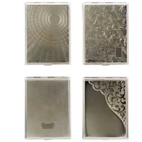 Chrome Cigarette Case with Rubber