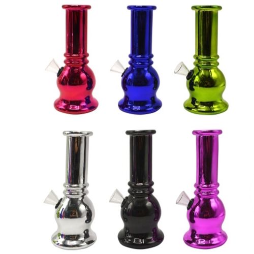 Metallic Oval Glass Bong, 15cm