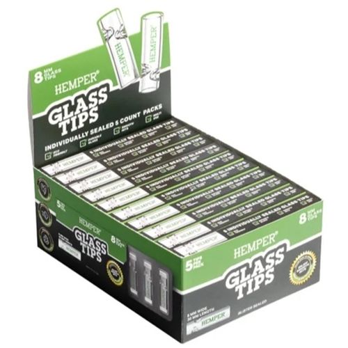 Hemper Glass Tips 8mm, X 5