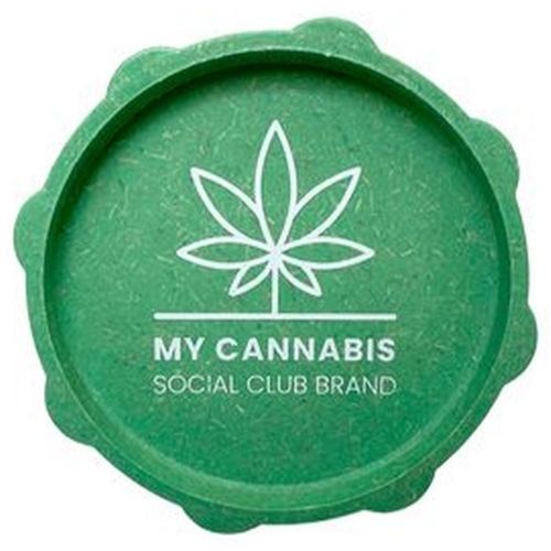 Social Club Hemp Leaf Grinder - 2 Parts, 53mm, Color: Green