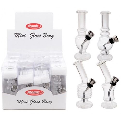 Mini Glass Bong, different shapes, 13cm