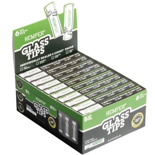 Hemper Glass Tips 6mm, X 5