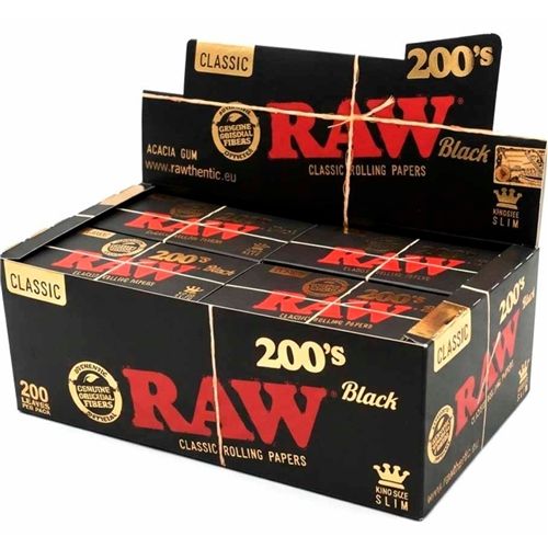 RAW Black 200 King Size Slim