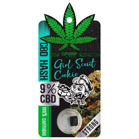 Euphoria CBD Hash 9% Girl Scout Cookie, 1g