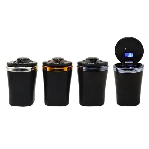 Car Ashtray Black Line with Ceramic Inlay, 10cm