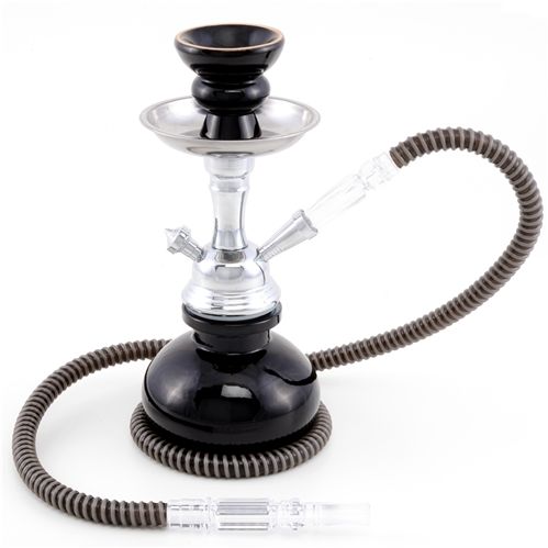 Transparent Black Hookah - 1 Hose, 25cm